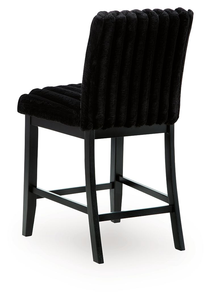 Mervannie - Upholstered Barstool (Set of 2) - Black