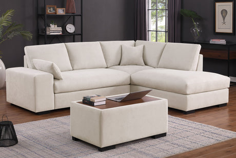 Joshua - 100" Sectional Sofa with Right Facing Chaise and Console Ottoman by Lilola Home | Bel Furniture