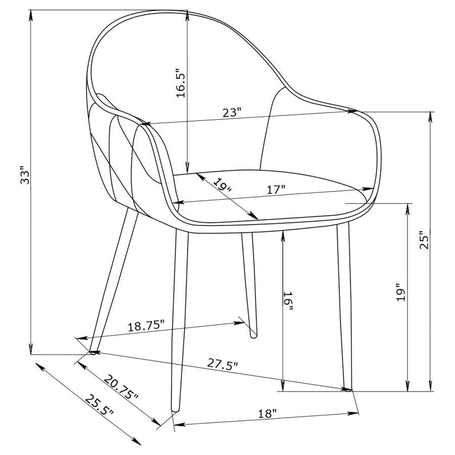 Emma - Fabric Upholstered Dining Arm Chair (Set of 2)