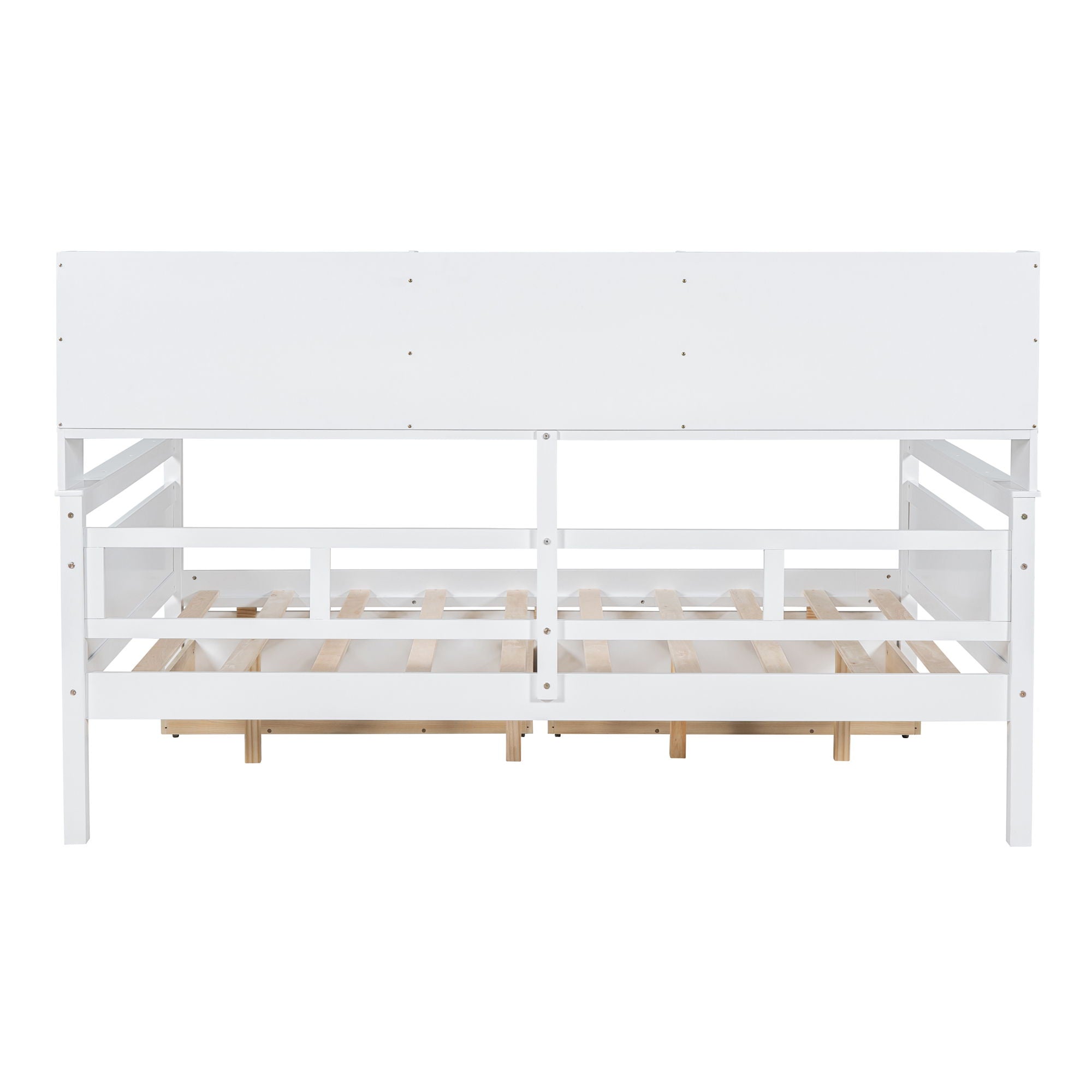 Daybed, Wood Slat Support, With Bedside Shelf And Two Drawers