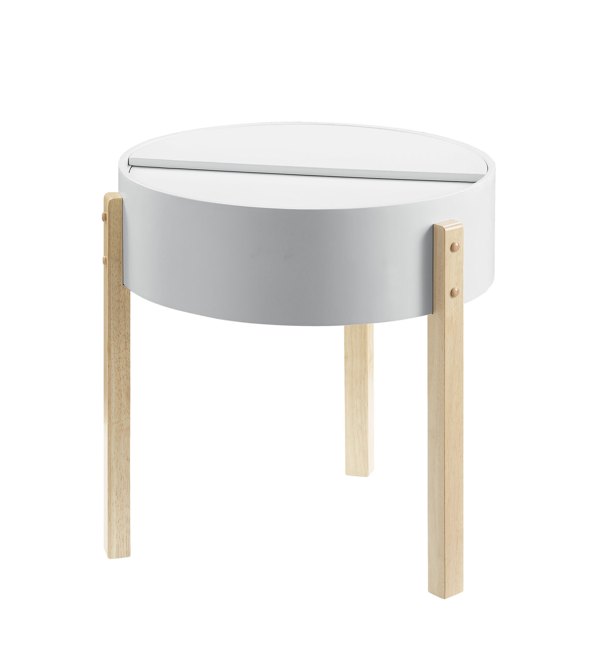 Bodfish - Round Table White End Tables by Urban Nest | Bel Furniture