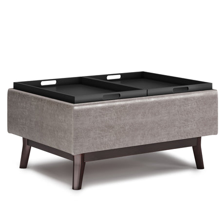 Owen - Tray Top Small Coffee Table Upholstered Storage Ottoman - view 22
