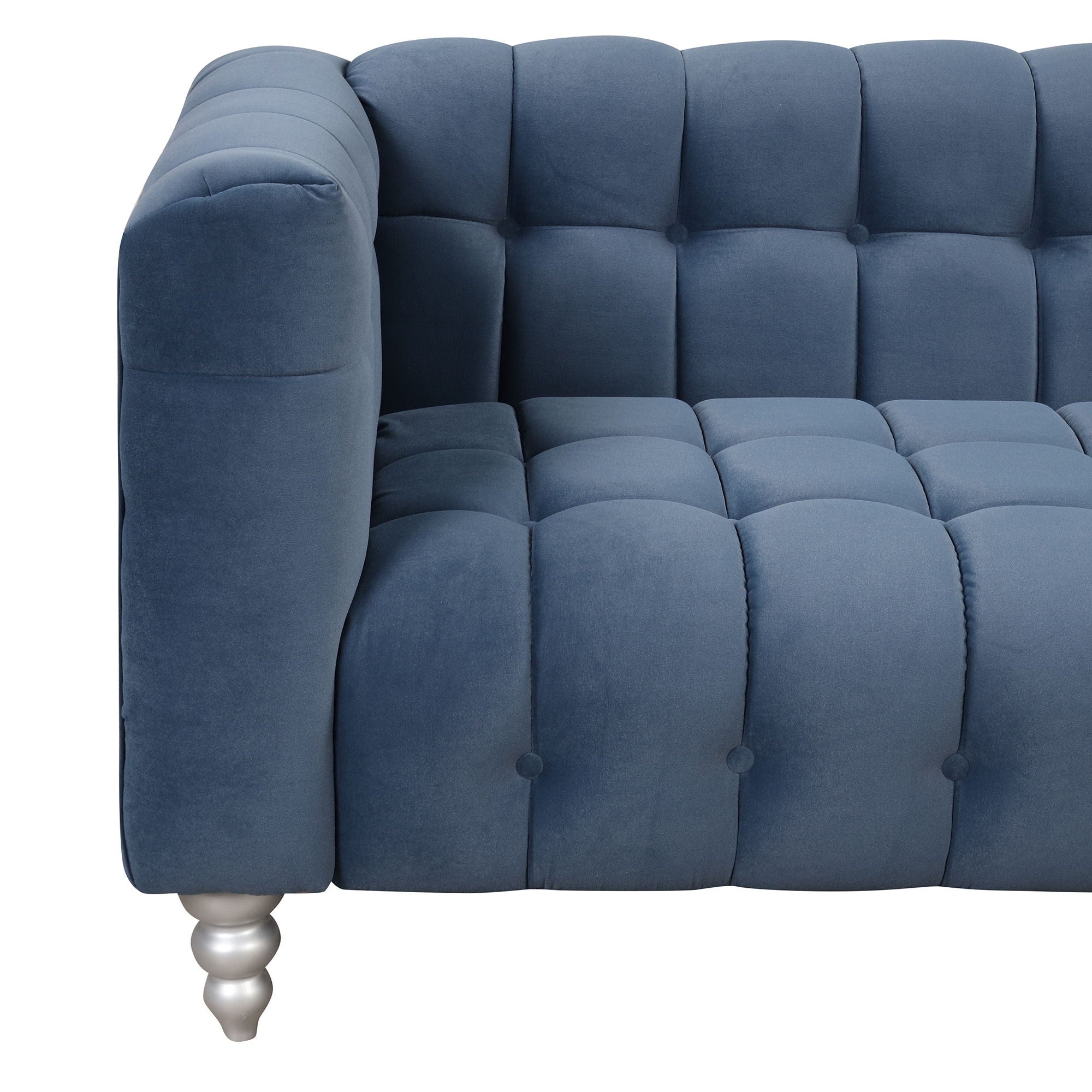 Modern Sofa Dutch Fluff Upholstered Sofa With Solid Wood Legs, Buttoned Tufted Backrest