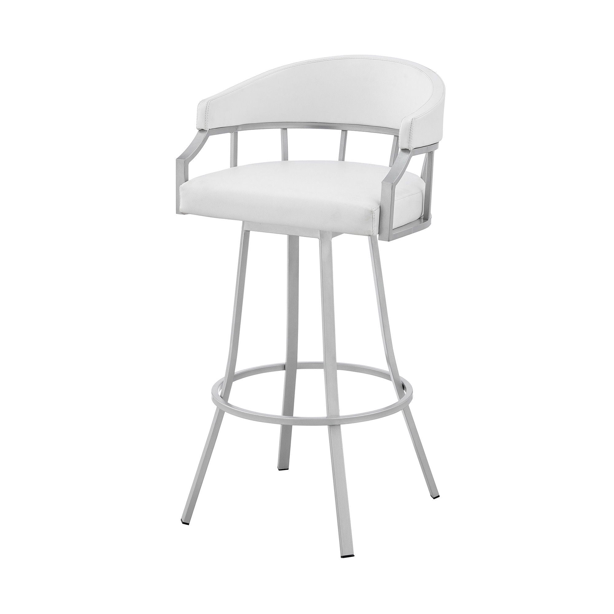 40" Swivel Low Back Bar Height Bar Chair - White