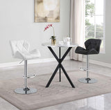 Kenzo - Round Galvanized Steel Bistro Bar Table - Silver by CoasterEssence | Bel Furniture