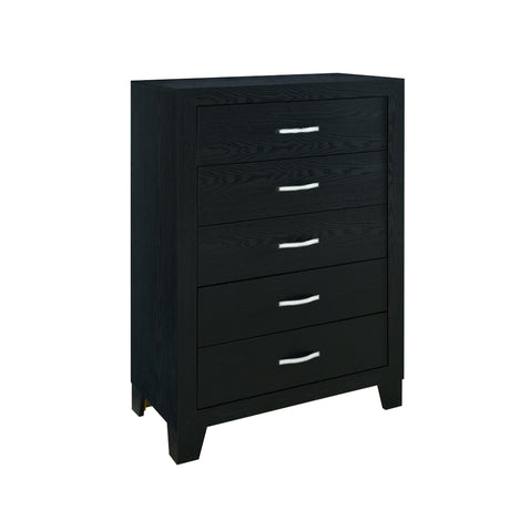 Carlos - 5 Pieces Queen Bedroom Set, Modern Design - Black - view 6