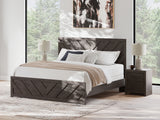 Prendonea - King Panel Bed - Charcoal