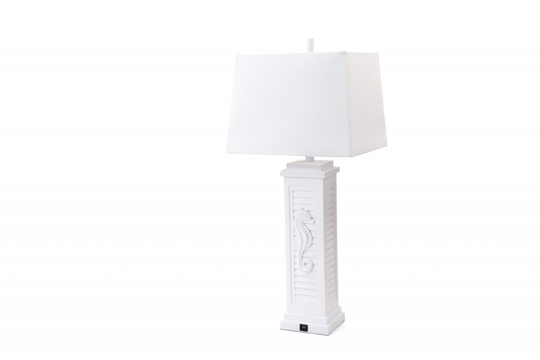 Seahorse Shutter Base Table Lamps (Set of 2) - White