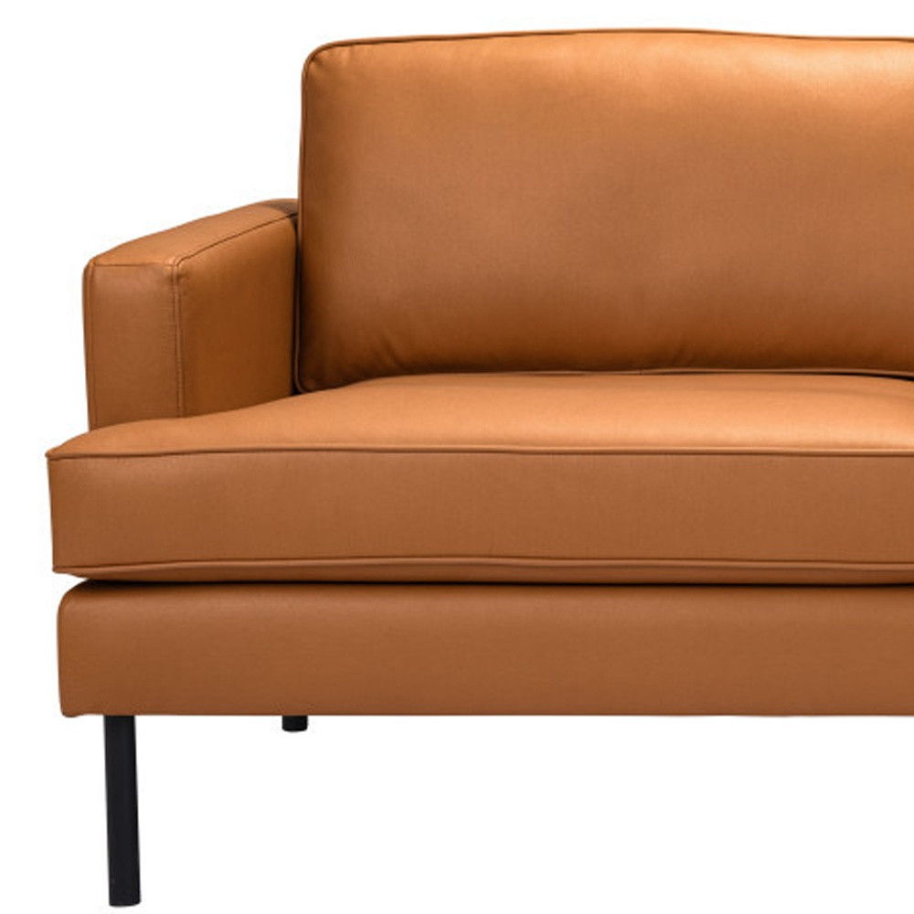 Polyester Sofa With Black Legs - Brown