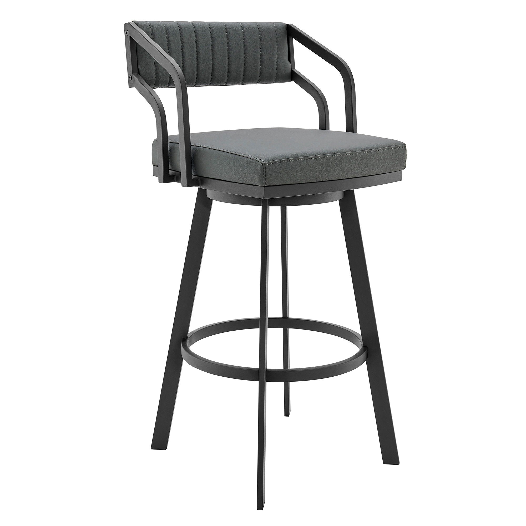 Swivel Low Back Bar Height Bar Chair - Gray / Black