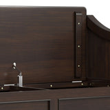 Connaught - Entryway Storage Bench With Shelf - Chestnut by Simpli-Home | Bel Furniture