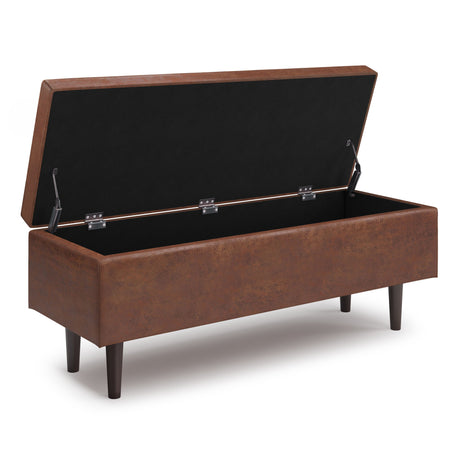 Shay - Large Square Coffee Table Storage Ottoman Mid-Century Style - view 53