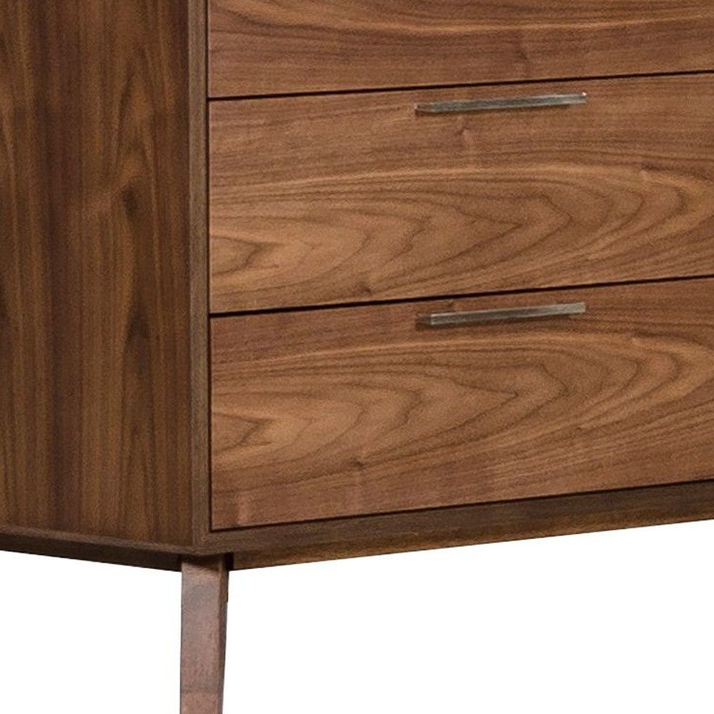 Wood Six Drawer Double Dresser - Brown