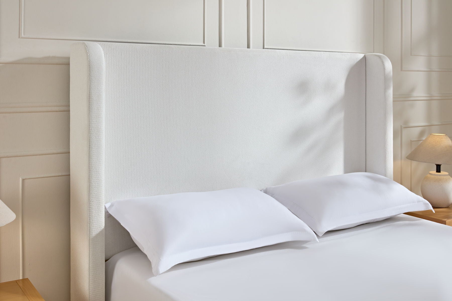 Harper - Tall Headboard Upholstered Bed / High Headboard / Elegant Simplicity / No Box Spring Needed