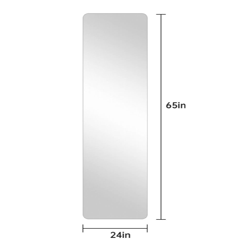 Full Body Round Corner Mirror For Living Room Bedroom Cloakroom Wall Hanging With Hanging Hole High Quality Mirror Explosion, Proof Glass - Clear