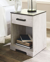 Shawburn - Whitewash / Charcoal Gray - One Drawer Night Stand by Signature Design by Ashley® | Bel Furniture
