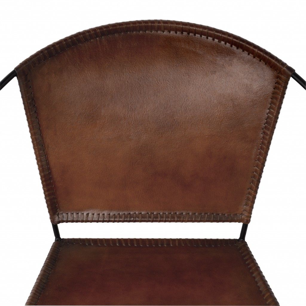 Faux Leather Side Chair - Black