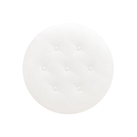 Yolanda - Round Upholstered Accent Ottoman - Almond White by Jennifer Taylor Home | Bel Furniture