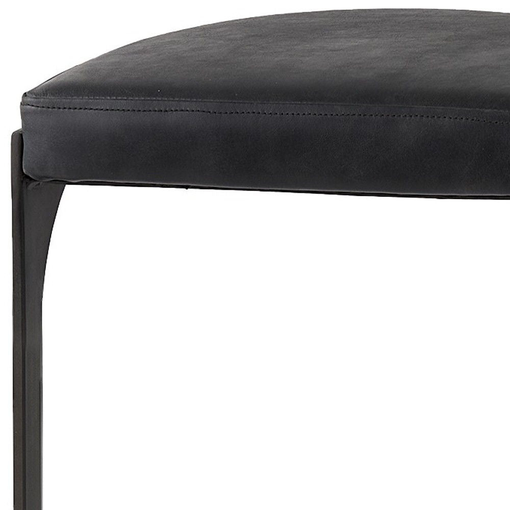 Iron Backless Bar Chair - Black