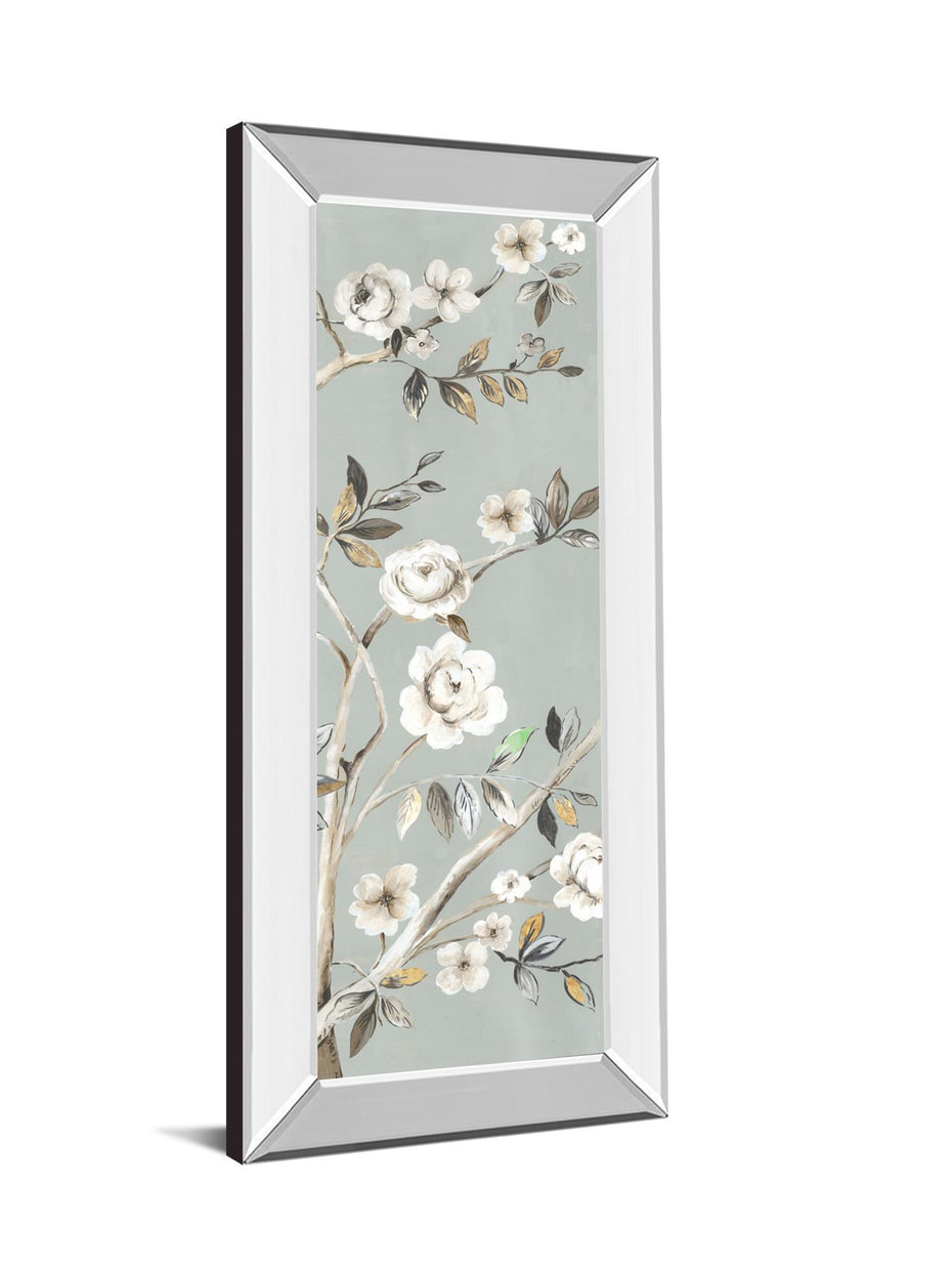 A Flower For You II By Asia Jensen - Mirrored Frame Wall Art - Light Gray