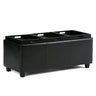 Avalon - Upholstered Storage Ottoman Black Faux Leather by Simpli-Home | Bel Furniture