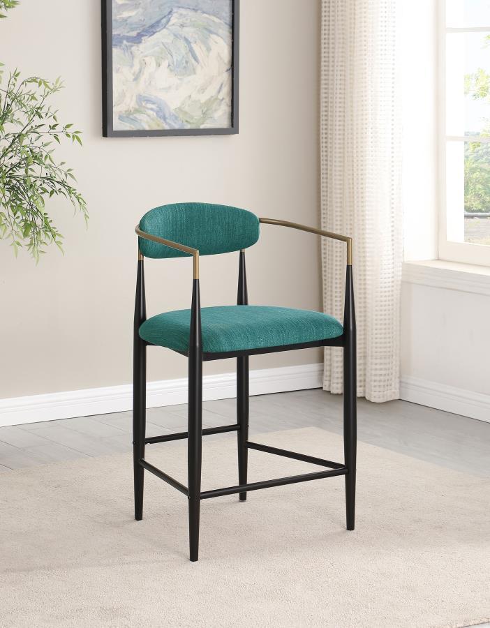Tina - Metal Counter Height Bar Stool With Upholstered Back And Seat (Set of 2) by Coaster Fine Furniture | Bel Furniture