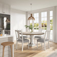 Tannen - Round 5 Piece Dining Table (Set of 5) - White And Gray by Lilola Home | Bel Furniture