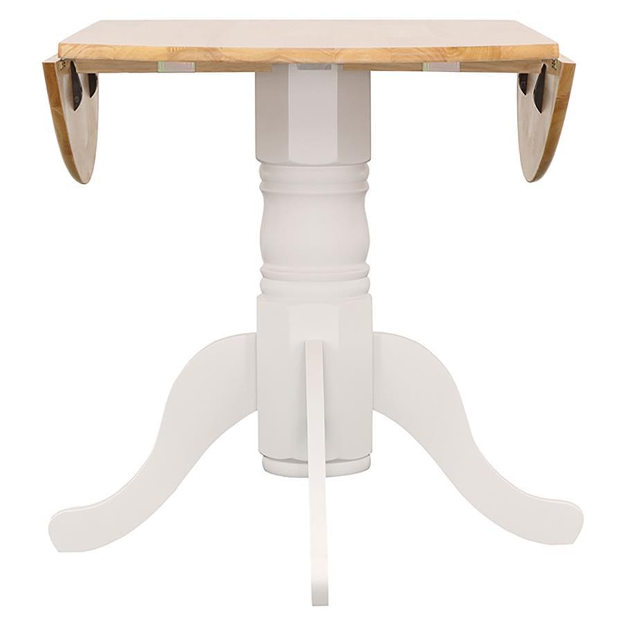 Allison - 5 Piece Round Drop Leaf Dining Table Set - White by CoasterEveryday | Bel Furniture