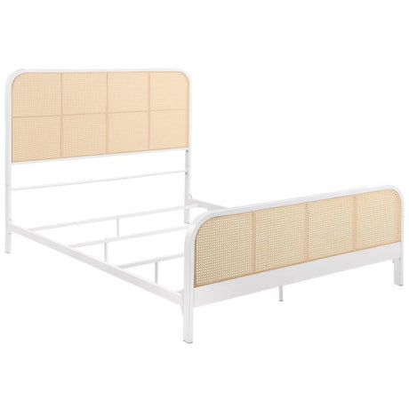 Lanewood - Open Cane Rattan Metal Bed White King by Coaster Fine Furniture | Bel Furniture