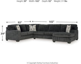 Hollyview - 3-Piece Sectional With Raf Corner Chaise - Shadow
