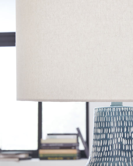 Schylarmont - Antique Gray / White - Metal Table Lamp by Signature Design by Ashley® | Bel Furniture