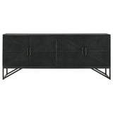Riddell - 4 Door Wood Reeding Accent Cabinet - Matte Black by Coaster Fine Furniture | Bel Furniture