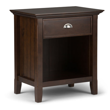 Acadian - Bedside Table, Handcrafted Dark Brown by Simpli-Home | Bel Furniture