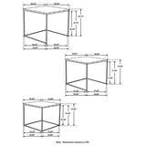 Belcourt - 3 Piece Square Nesting Tables - Natural And Black by CoasterElevations | Bel Furniture