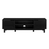 Modern 2 Door Open Storage TV Stand For TVs Up To 65" - Solid Black by Walker Edison | Bel Furniture