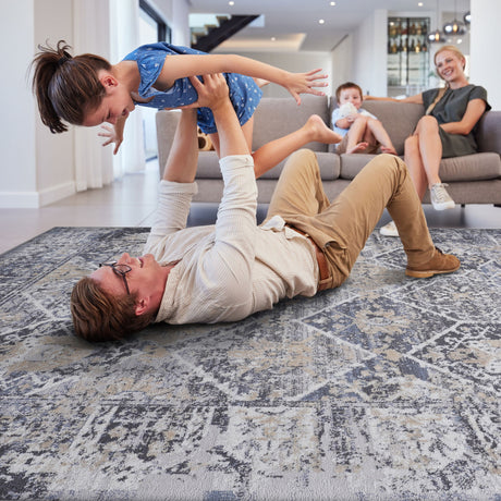 Payas - 6' X 9' Traditional Area Rug - Gray / Blue - view 6