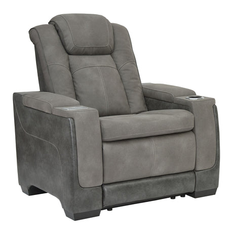Next-gen Durapella - Pwr Recliner/Adj Headrest Dark Gray by Signature Design by Ashley® | Bel Furniture
