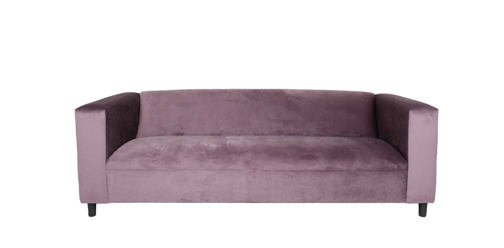 Velvet Sofa With Black Legs - Lavender