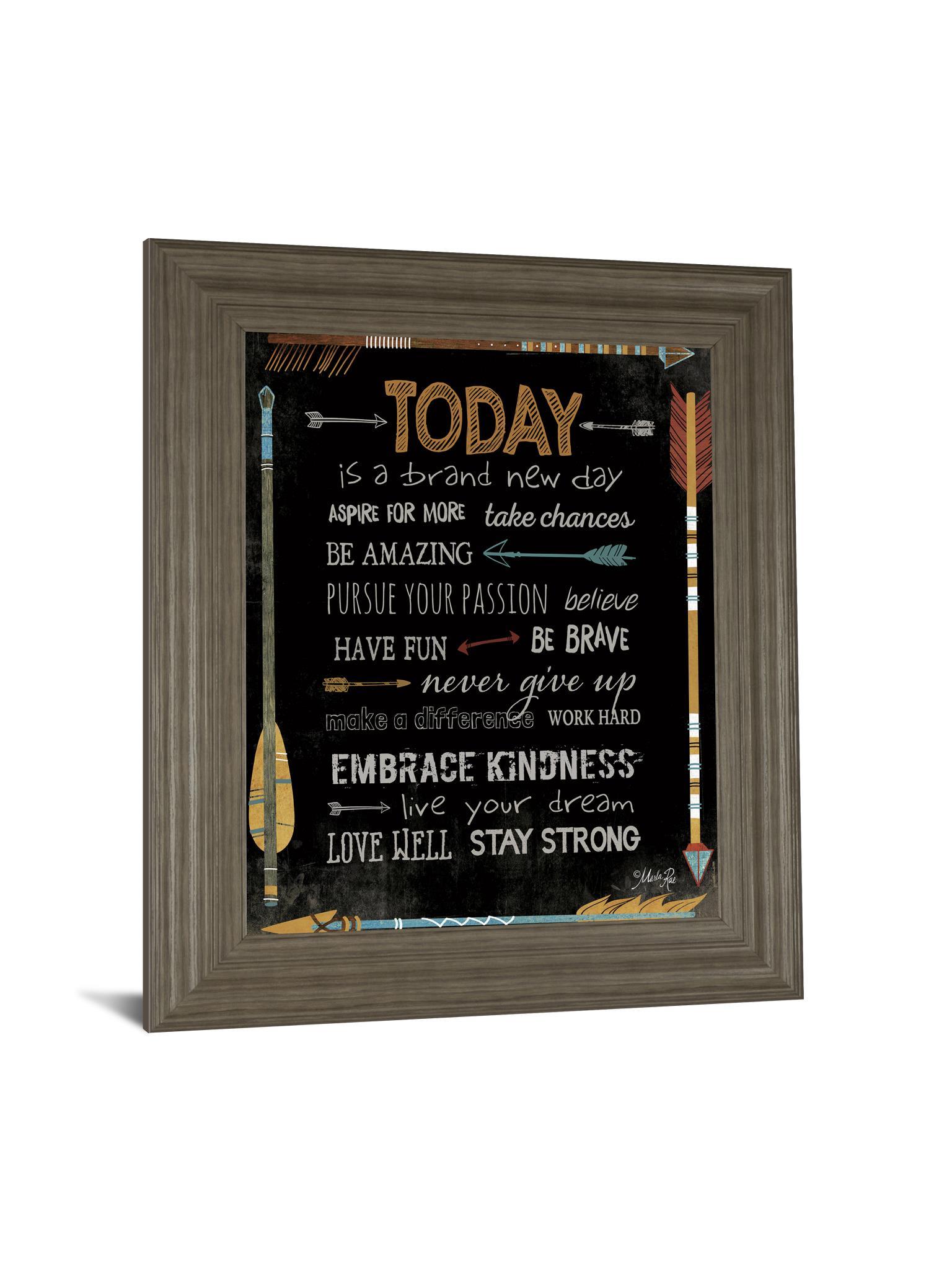 Today Is A Brand New Day By Marla Rae - Framed Print Wall Art - Black