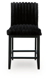 Mervannie - Upholstered Barstool (Set of 2) - Black