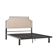 Bed Traditional Upholstered Metal Beige Queen by Walker Edison | Bel Furniture