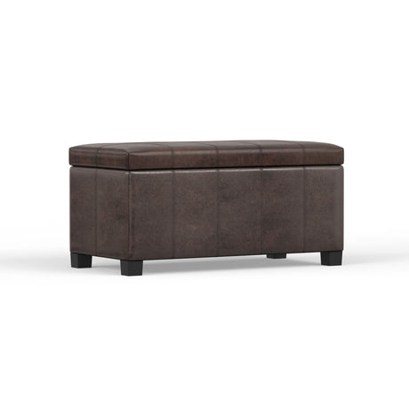 Dover - Storage Ottoman Bench - Distressed Brown
