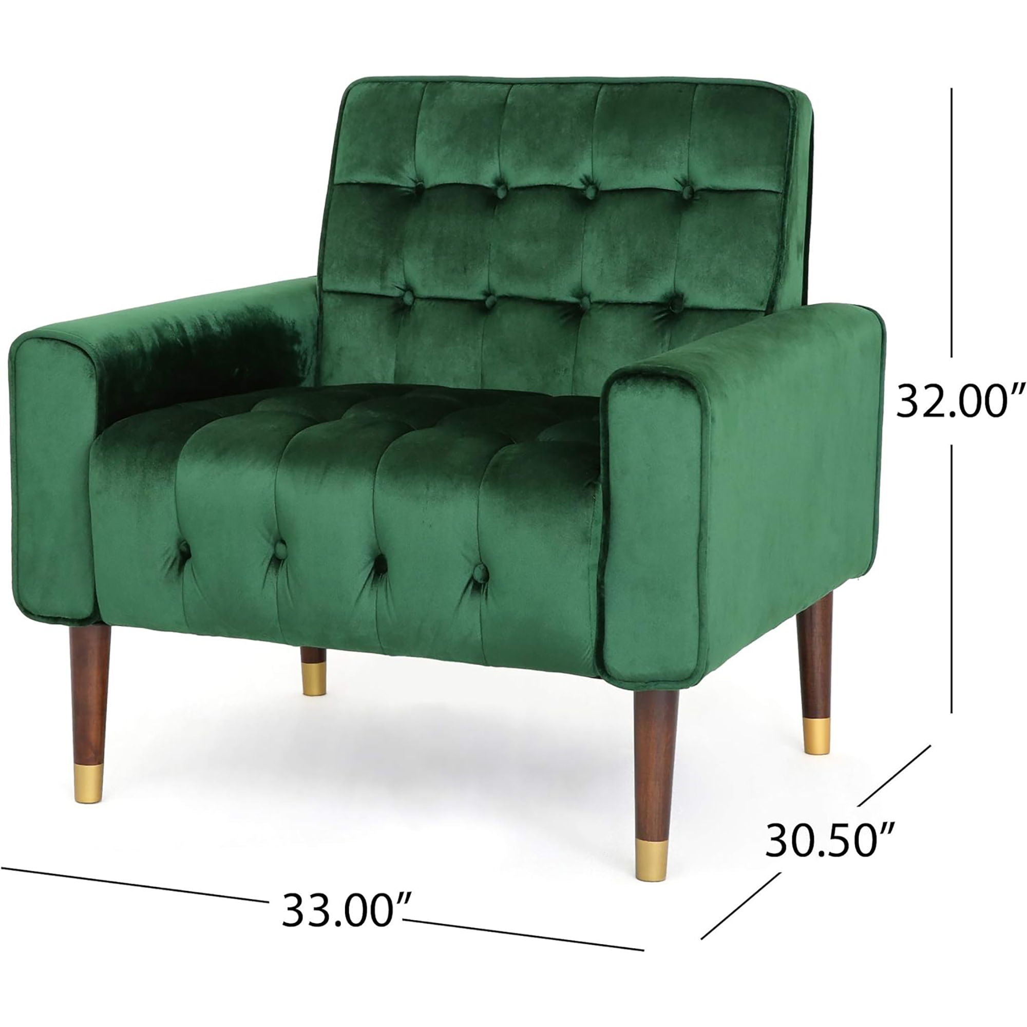 Comfy Arm Chair Tufted Back, Modern For Living Room, Bedroom And Study - Emerald