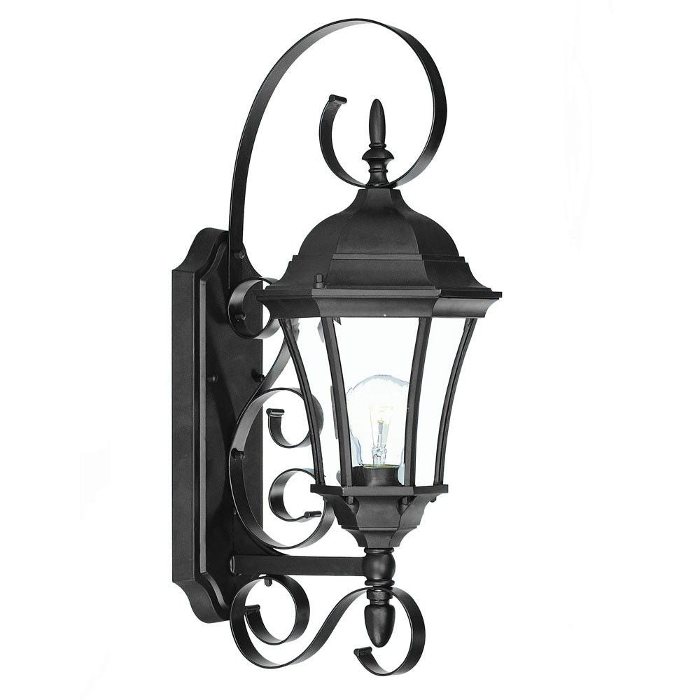 Swing Arm Lantern Wall Light - Matte Black