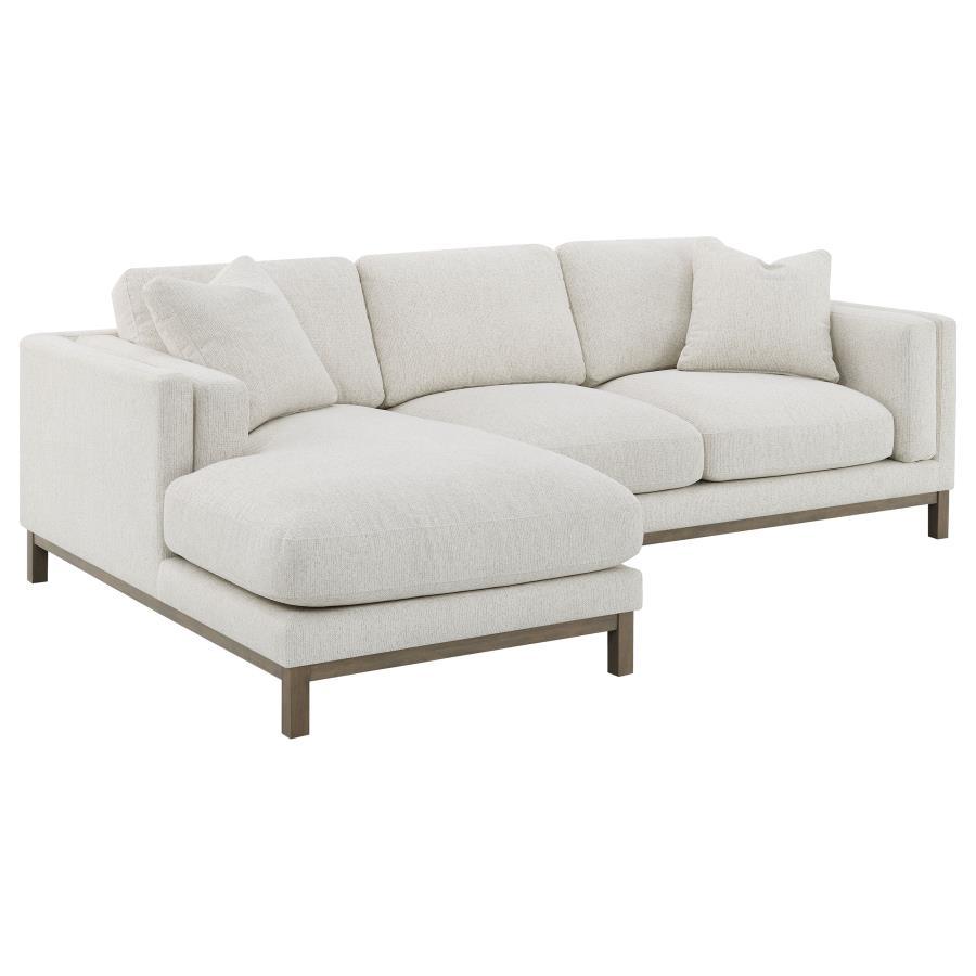 Geneva - Boucle Upholstered Sectional Chaise Sofa - Sand by Coaster Fine Furniture | Bel Furniture