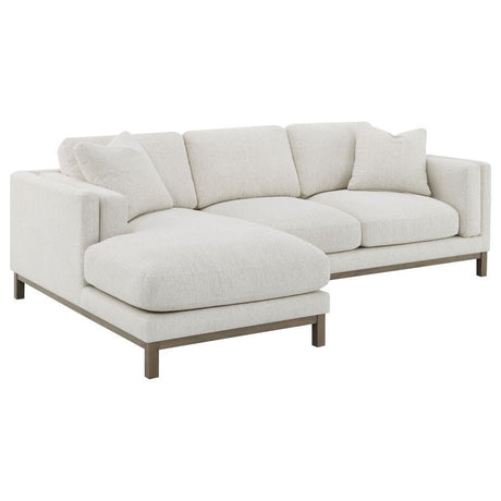 Geneva - Boucle Upholstered Sectional Chaise Sofa - Sand by Coaster Fine Furniture | Bel Furniture