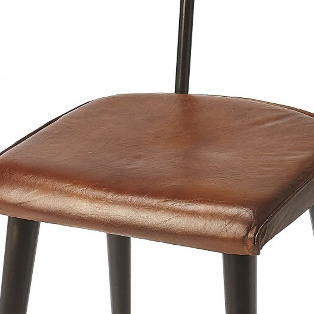 PU Leather Side Chair - Brown