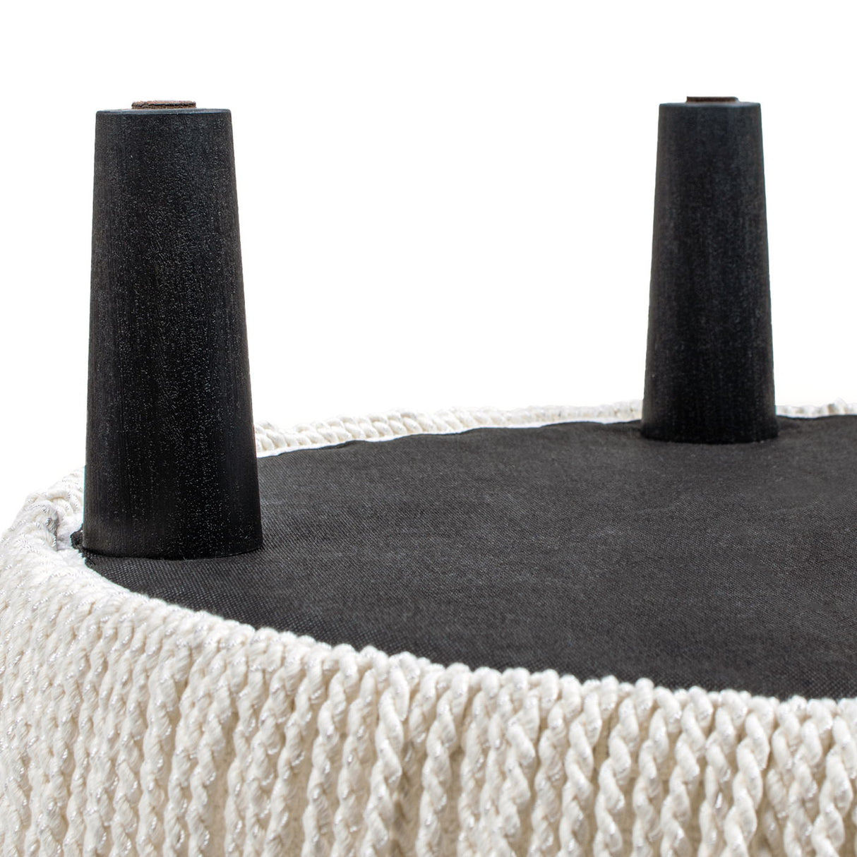 Yolanda - Round Upholstered Accent Ottoman - Almond White by Jennifer Taylor Home | Bel Furniture