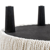 Yolanda - Round Upholstered Accent Ottoman - Almond White by Jennifer Taylor Home | Bel Furniture