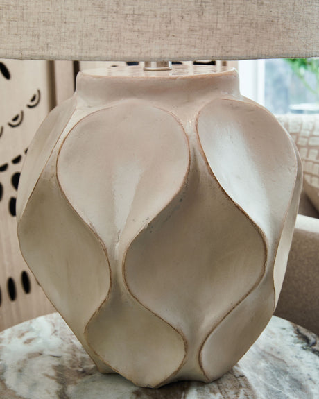 Edselham - Paper Table Lamp - Distressed Cream - view 3